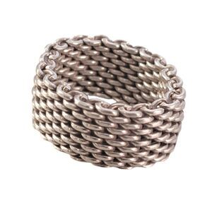 Authentic Tiffany Sterling Mesh Band Ring